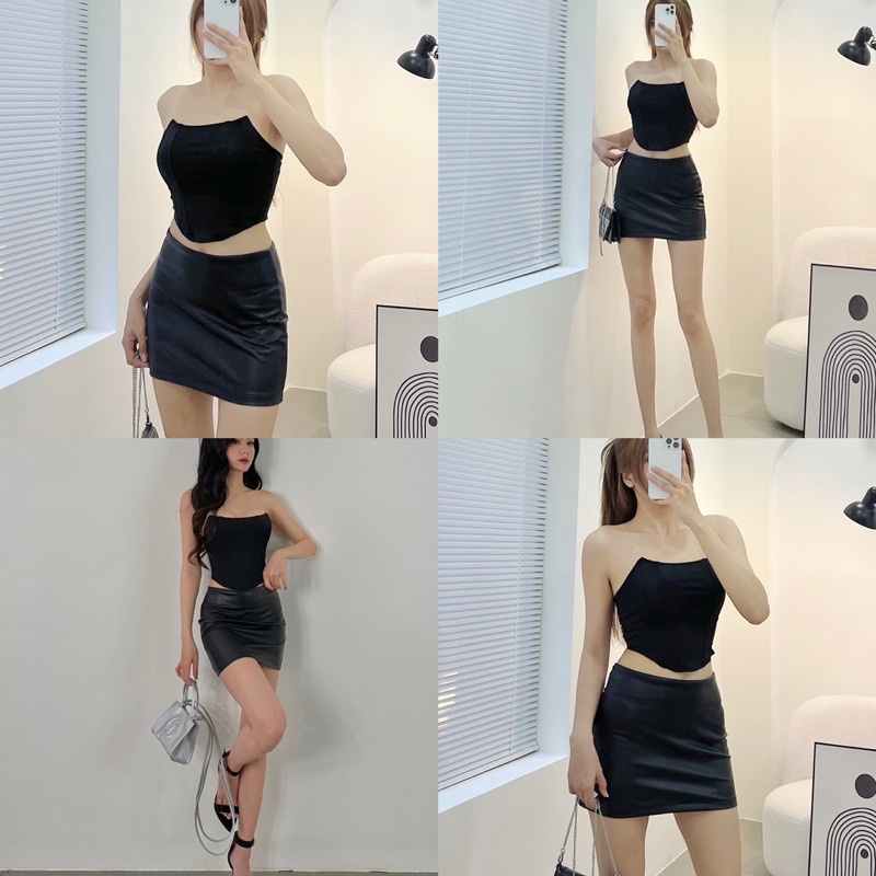 Áo Corset Croptop Cúp Tai Mèo Siêu Xịn - Sang