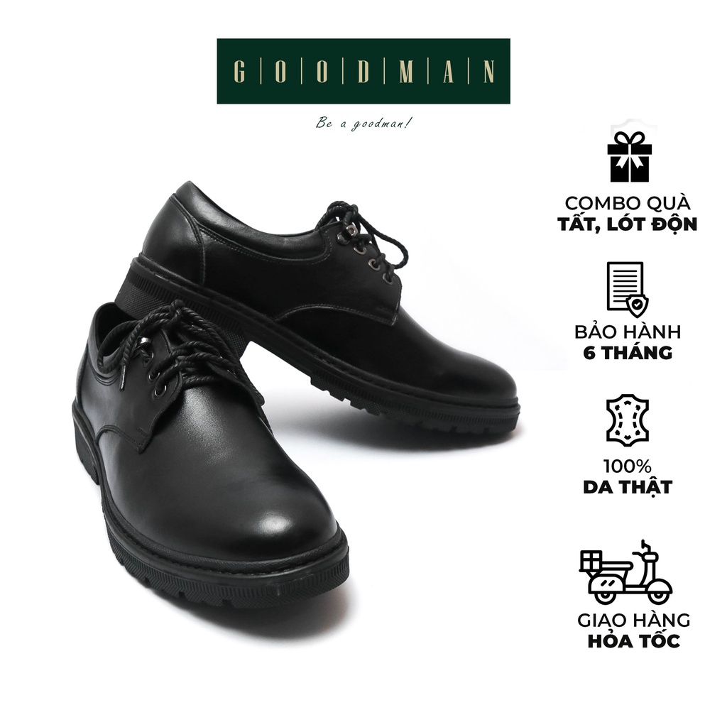 Giày tây tăng chiều cao, da bò nappa cao cấp GOODMAN Chunky Derby GM DC-Đ