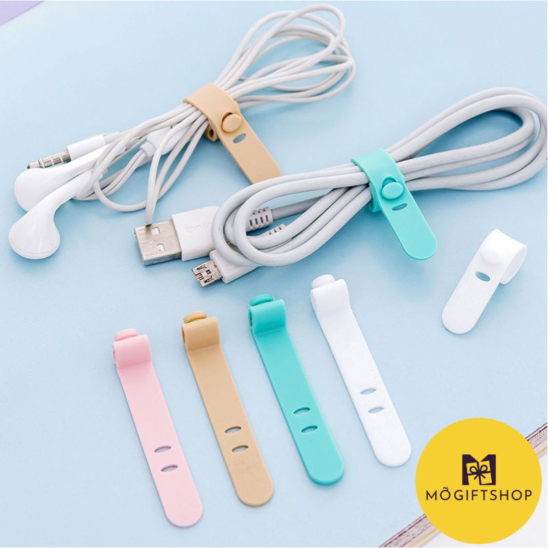 Cột dây sạc cáp tai nghe set 4 cái silicone