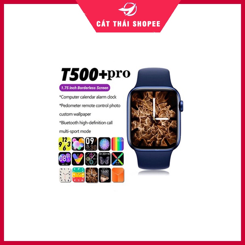 Đồng hồ thông minh T500+ Vòng tay thông minh smart watch thiết bị theo dõi sức khỏe đo nhịp tim huyết áp bước chạy khoả