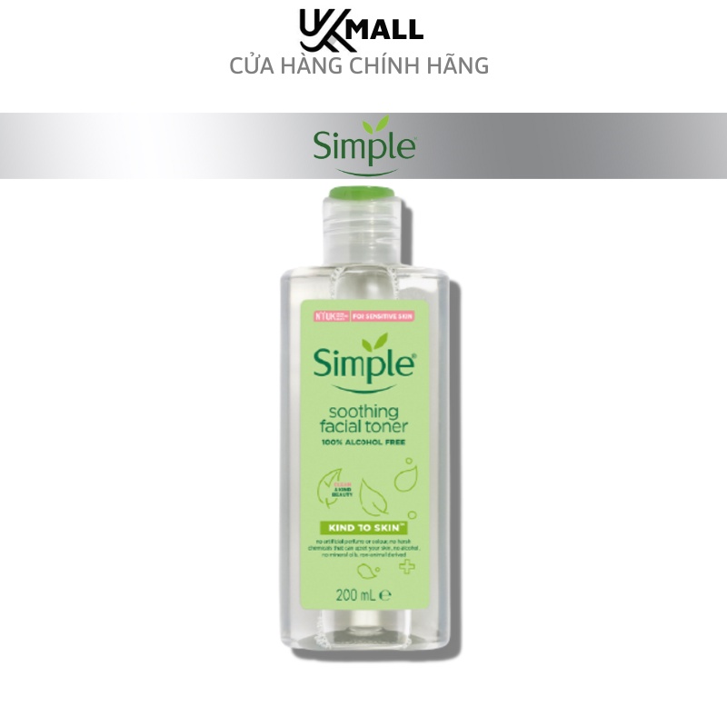 Nước Hoa Hồng Simple Cần Bằng, Dưỡng Ẩm Cho Da Soothing Facial Toner 200ml