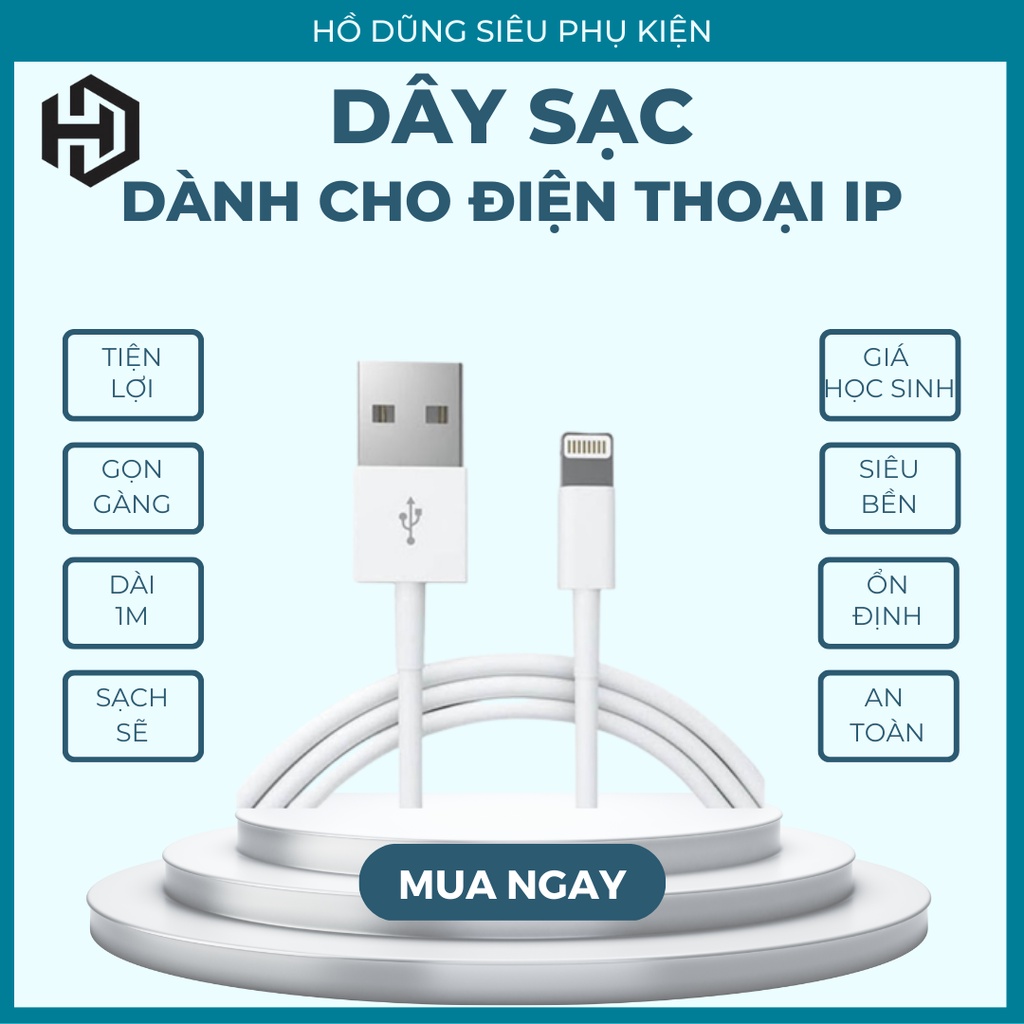 Dây cáp sạc dành cho điện thoại 6/7/8/plus/x/xsmax/11/12/13/14/pro/plus/promax