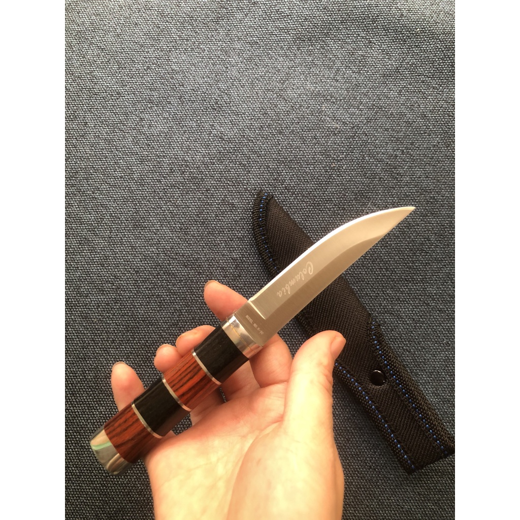 (Hàng sưu tầm) Dao phượt mini gọt hoa quả trái cây (200 mm) cán gỗ chống trơn trượt Columbia