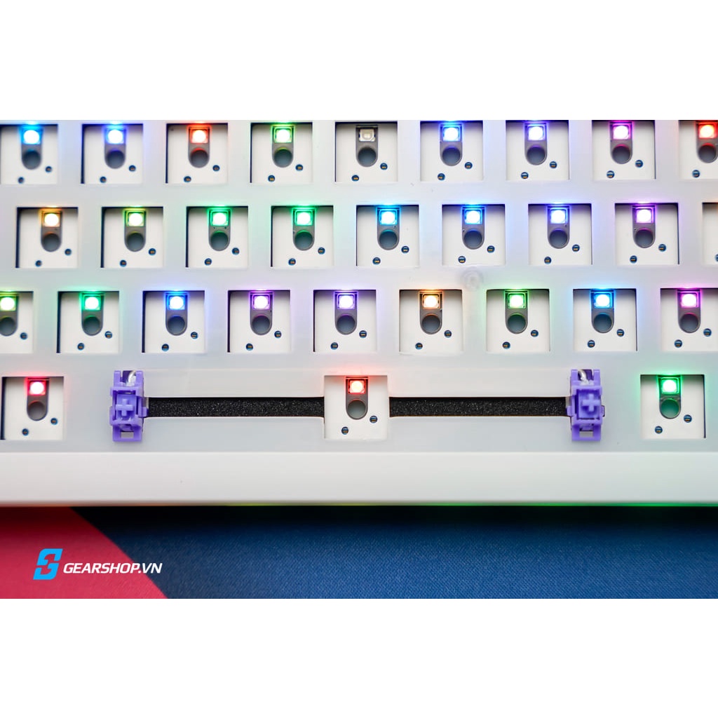 Kit Akko PC75B White | Hotswap - RGB - Led viền