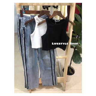 Áo croptop 3 lỗ thun Poco hàng QC
