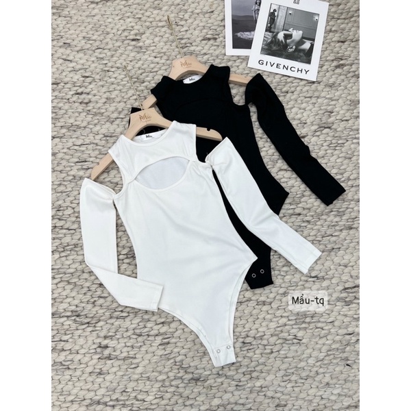 Áo bodysuit nữ khoét MẨU chất bozip co giãn năng động tôn dáng