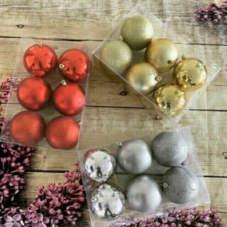 . Set 6 quả châu trang trí cây thông Noel size 4,6,8,10