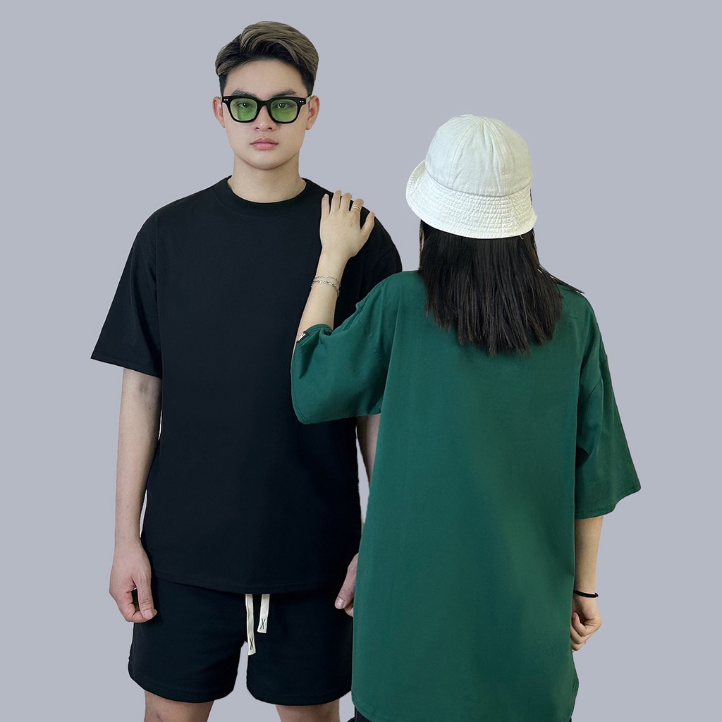 Bộ thun trơn nam nữ Unisex phong cách Basic ZETTOWN Cotton cao cấp 4 chiều nhiều màu trơn co dãn mềm mại thếm hút tốt