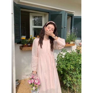Váy cổ tròn tay tài dáng basic