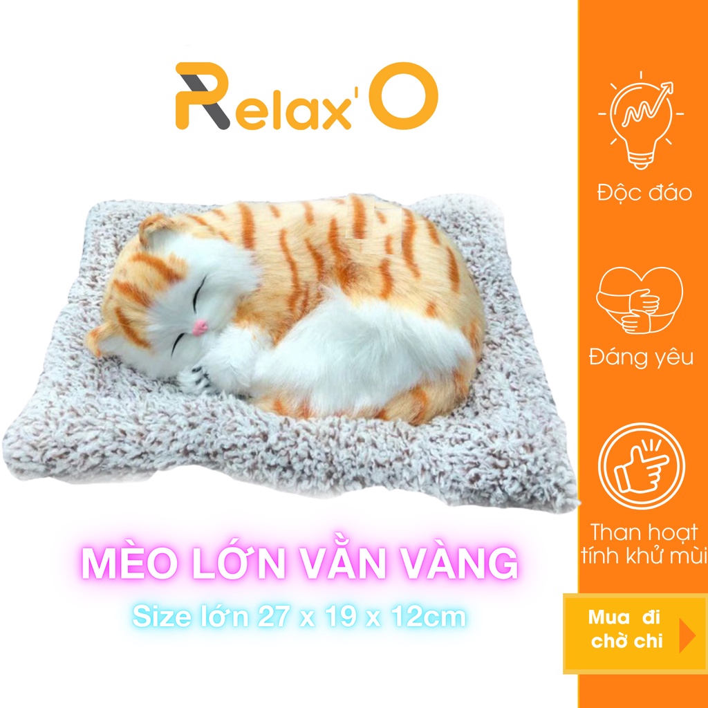Mèo Ngủ Trang Trí Lõi Than Hoạt Tính Lọc Không Khí Khử Mùi RELAX' O, Trang Trí Bàn Làm Việc, Xe Hơi, Phòng Ngủ