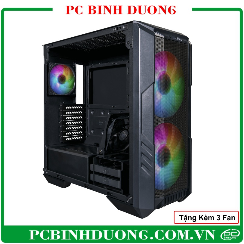 Vỏ Case Cooler Master MasterBox HAF 500 AGRB Black / White Mid Tower (Tặng Kèm 3 Fan)