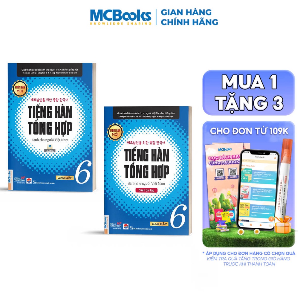 Sách - Combo Tiếng Hàn Tổng Hợp Dành Cho Người Việt Nam Trình Độ Cao Cấp 6 (Giáo trình + SBT)