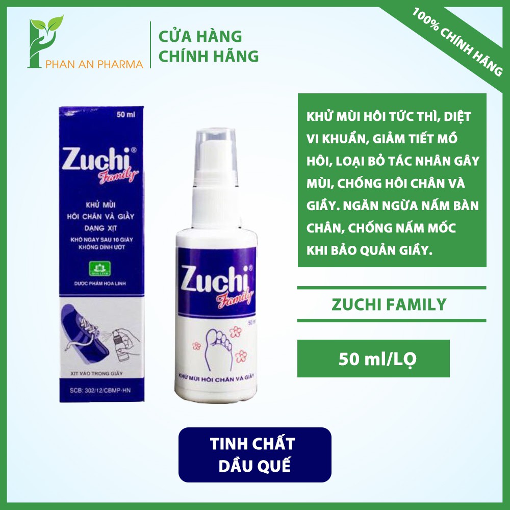 Xịt khử mùi hôi chân và giày Zuchi Family