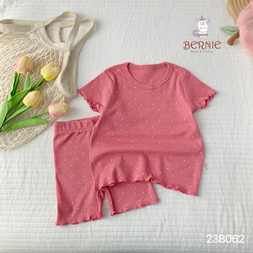Bộ bèo cộc họa tiết chấm bi Bernie cho bé gái