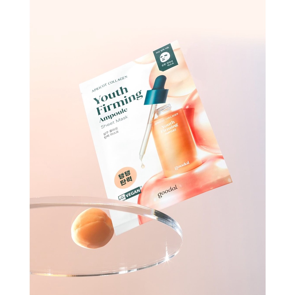 Mặt nạ săn chắc, chống nhăn GOODAL APRICOT COLLAGEN YOUTH FIRMING AMPOULE SHEET MASK