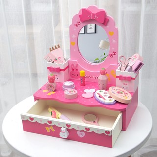 Bộ đồ chơi bàn trang điểm gỗ cho bé toystore FUDAER bàn trang điểm 3 gương cao cấp của Nhật