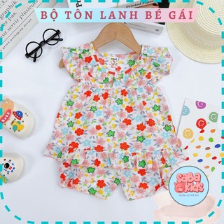 Đồ Bộ Bé Gái Chất Tole Lanh SABAKIDS Cánh Tiên Bo Chun Xinh Xắn Cực Mát Trẻ Em