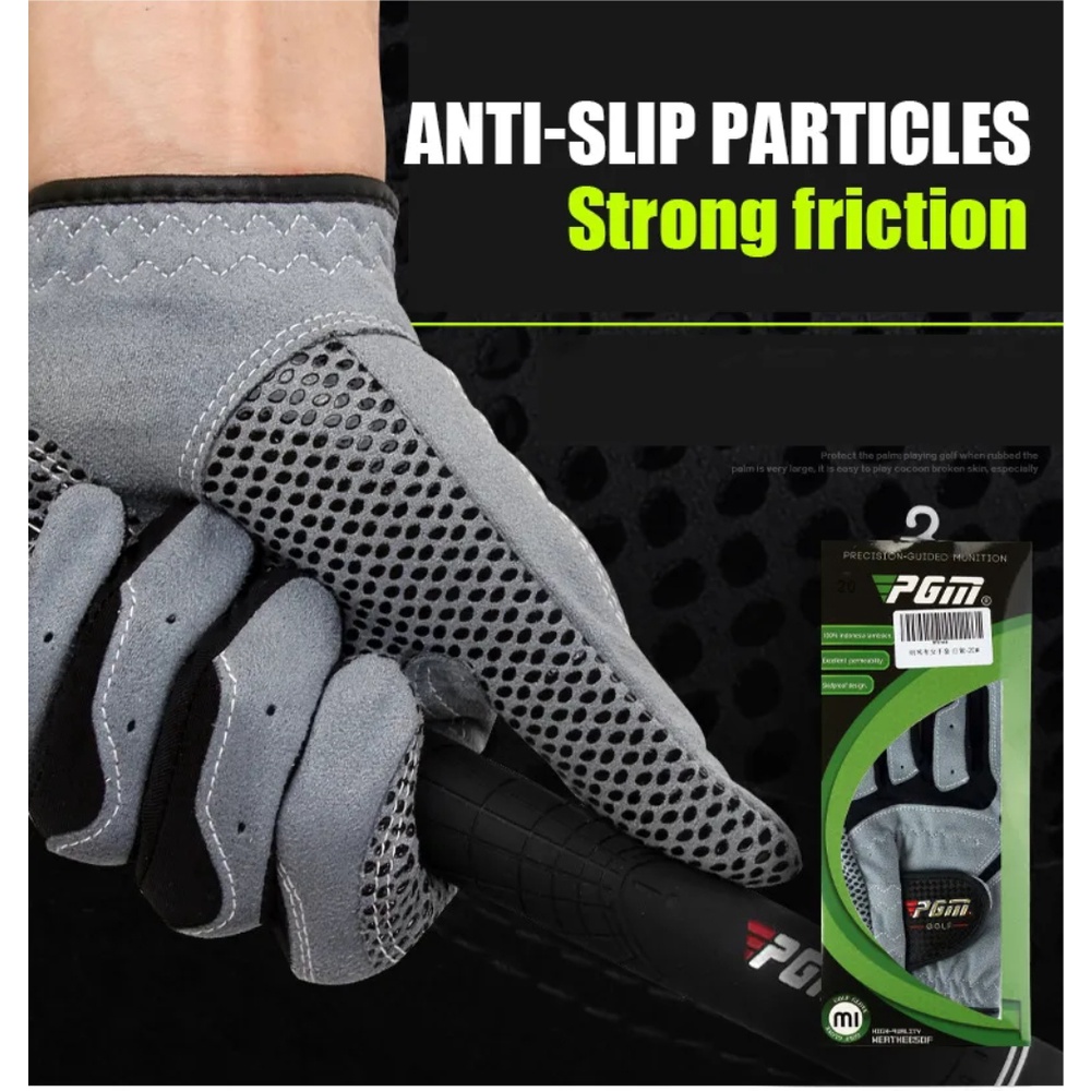 Găng tay chơi Golf PGM-ST017: Vải Lycra đàn hồi linh hoạt cao, thoát khí, hạt chống trơn tăng ma sát.