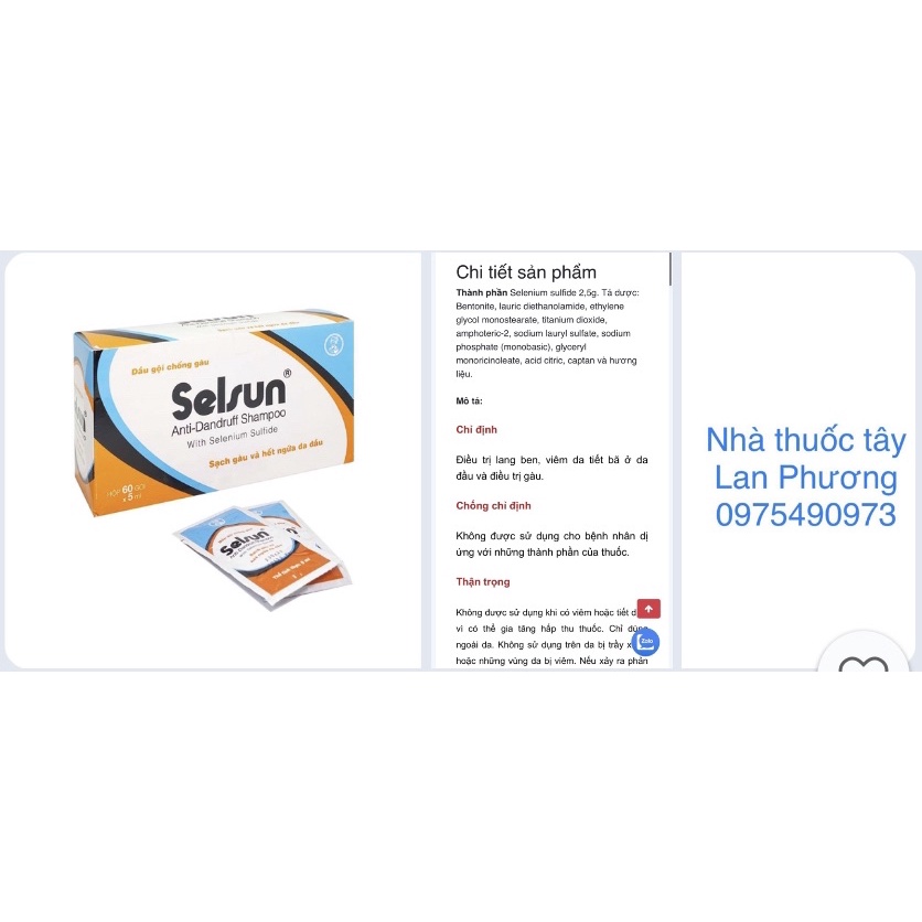 Combo 10 gói dầu gội selsun