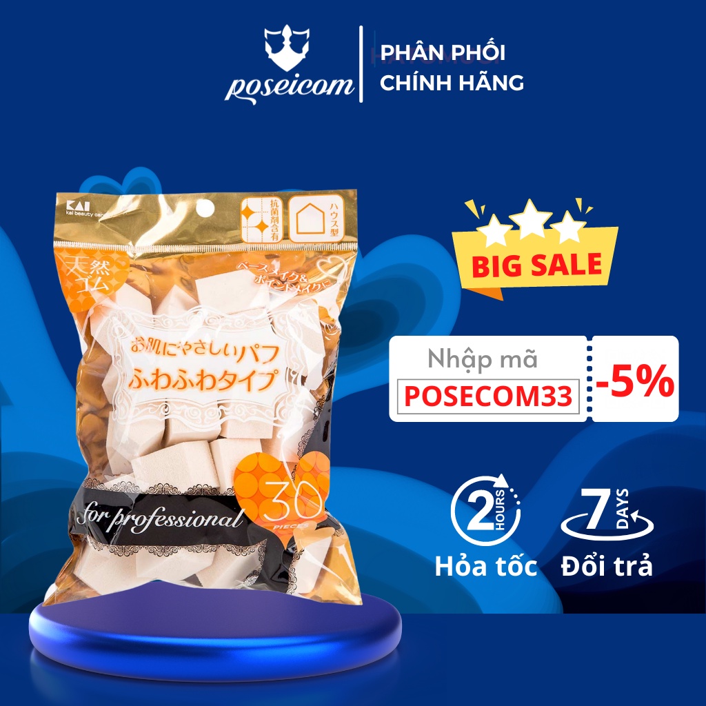 Set 30 miếng mút trang điểm Nhật Bản Kai