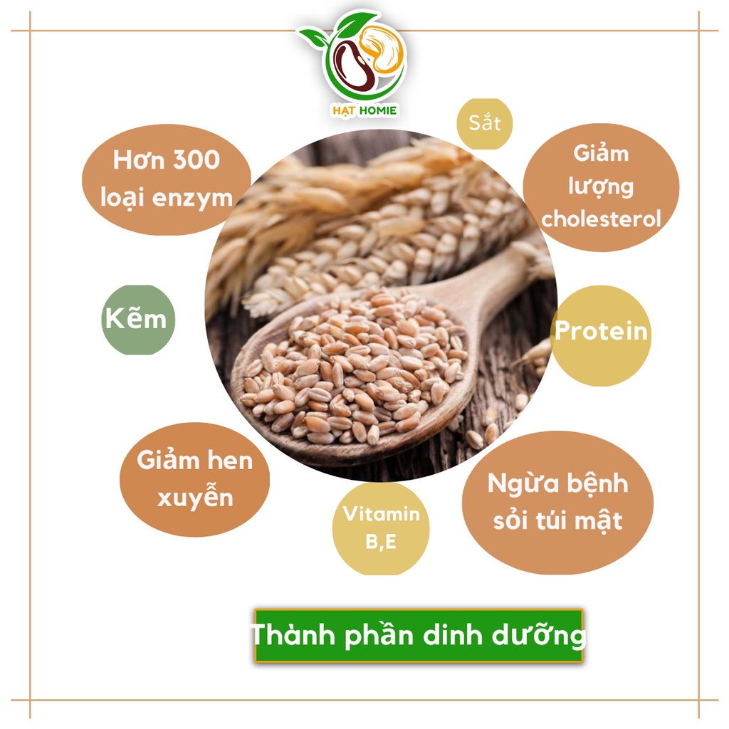 Hạt Lúa Mỳ Đã Tách Vỏ Organic 1kg