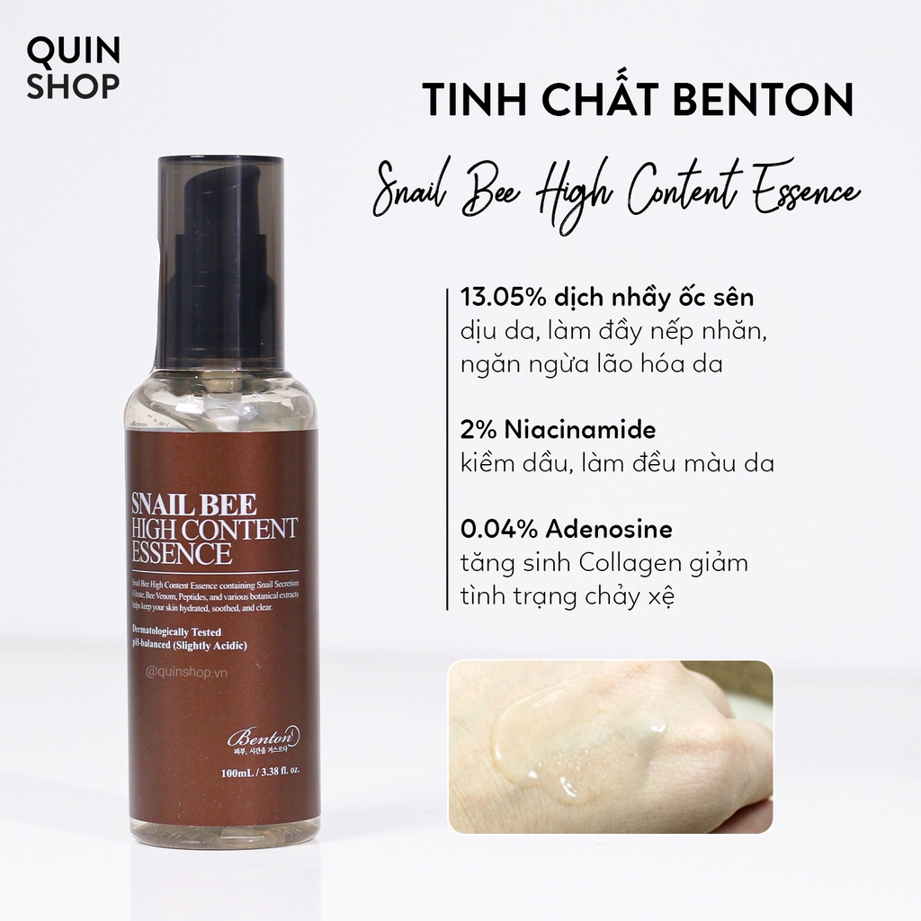 Tinh Chất Ốc Sên Ngăn Ngừa Lão Hóa Benton Snail Bee High Content Essence