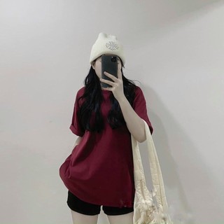 Áo phông cotton trơn tay lỡ dáng basic