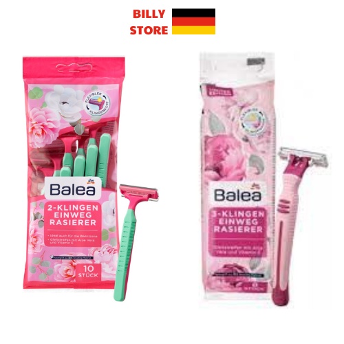 Dao cạo lông Balea 2 và 3 lưỡi dành cho nam, nữ set 8, 10 cái cái(nội địa đức)