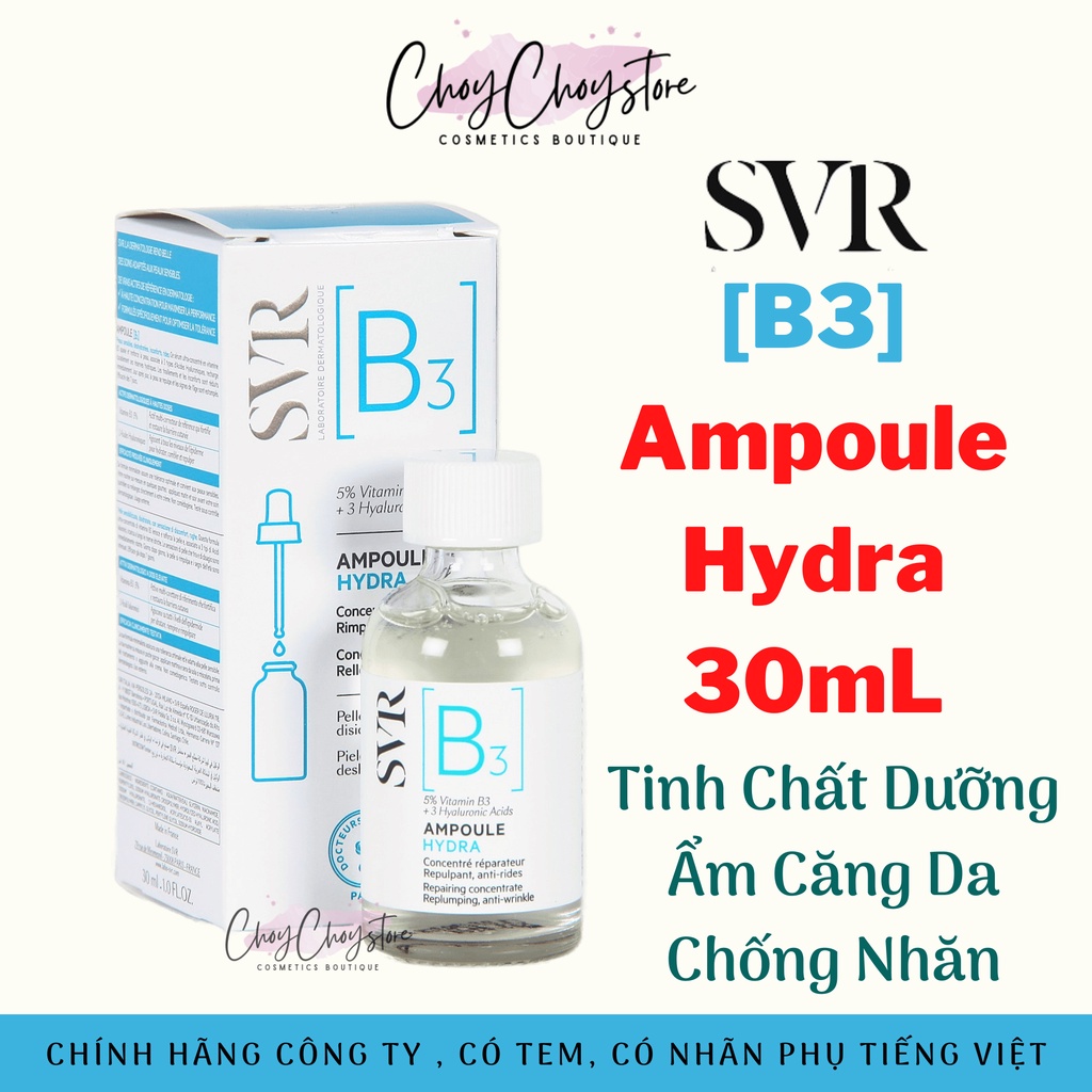[TEM CTY] SVR B3 Ampoule Hydra 30mL - Tinh chất dưỡng ẩm, chống lão hóa