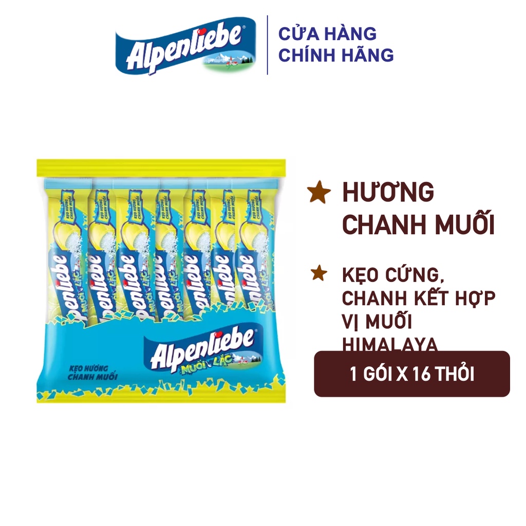 Kẹo cứng Alpenliebe nhiều hương (Gói 16 thỏi)