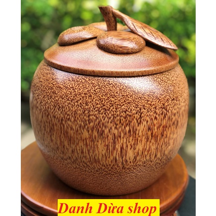 Bình giữ nhiệt | Bộ Giữ ấm trà bằng gỗ dừa MĂNG CỤT TRƠN - (HÀNG LOẠI 1) - DANH DUA SHOP