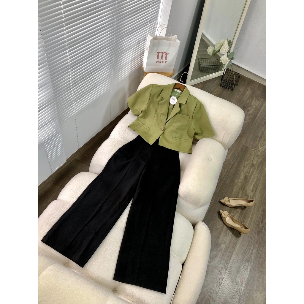 MEET - SET Blazer + Quần Tây Ống Suông