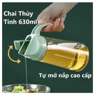 Bình Đựng Dầu Ăn 630ml Tự Động Đóng Mở Nắp