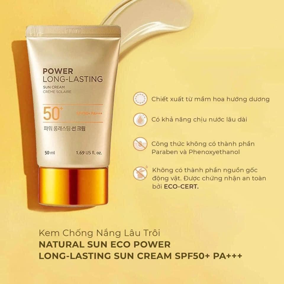 Kem chống nắng lâu trôi THE FACE SHOP Power Long Lasting Sun Cream SPF50+ PA+++