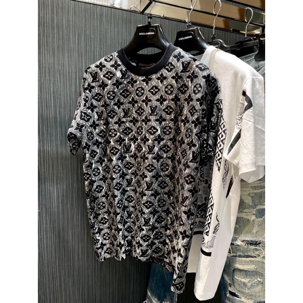 Áo Thun Nam Lv Cao cấp in hoạ tiết full áo dập nỗi - Form Unisex chất thun cotton mềm mịn thoáng mát