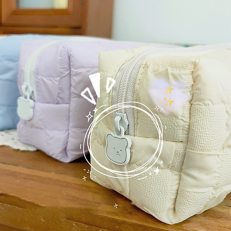 Túi Đựng Bút Vải Mềm Fluffy Pastel Phong Cách Hàn Quốc
