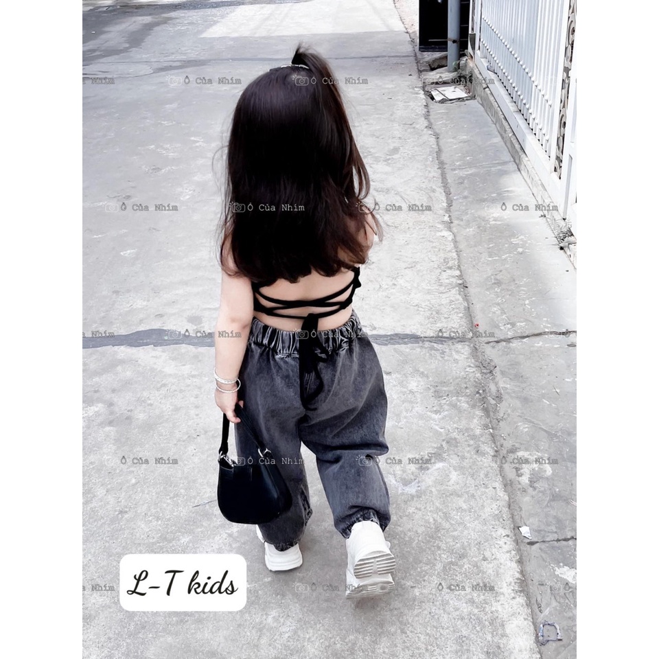 SET ÁO DÂY HỞ LƯNG KÈM QUẦN BÒ SIÊU XINH CHO BÉ