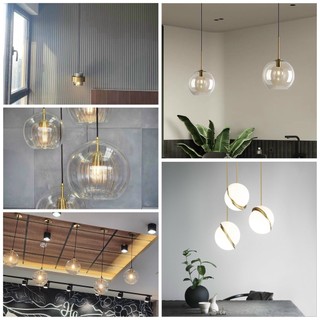 Đèn thả thủy tinh decor HL026, đèn trang trí quán cafe, bàn đảo, phòng bếp, shop quần áo