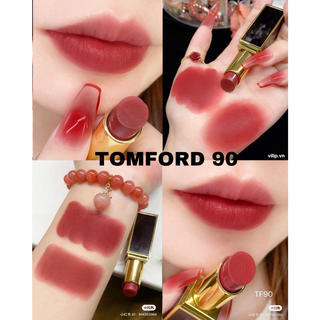 Son Tom Ford Lip Color Matte Lipstick, Tomford Ruby Rush 07 Vỏ Đen Full Size