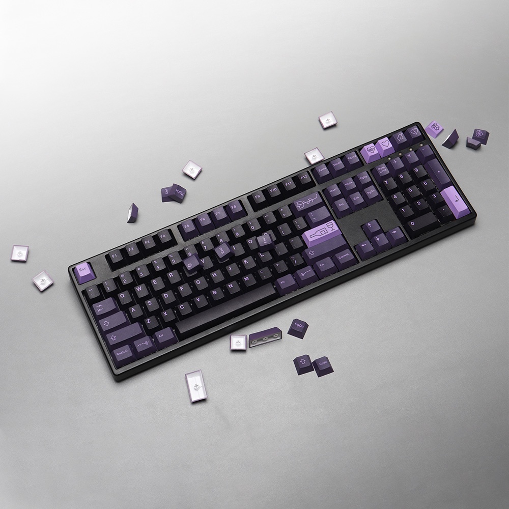 Bộ nút bàn phím cơ | Keycap Cherry First Love Purple PBT Dyesub - English
