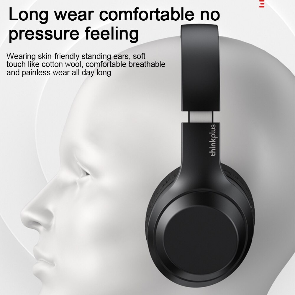 Tai nghe Lenovo Thinkplus TH10 không dây bluetooth 5.0,thoải mái/chống thấm nước/giảm tiếng ồn/mic/HD Audio--black