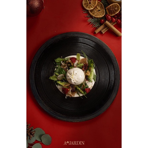 Đĩa Tấm Phẳng Viền Rộng Vân xoáy Size đại 30cm, đĩa sứ nhà hàng cao cấp