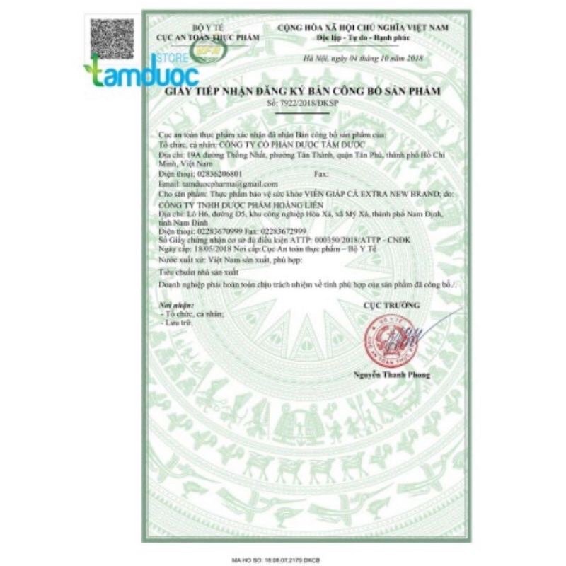 Viên giấp cá extra hộp 30 viên