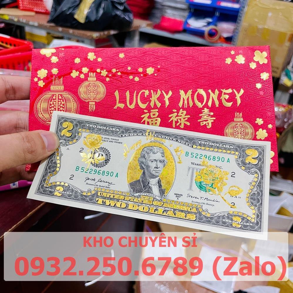 Quà tặng Quốc Tế Phụ Nữ : Tờ 2 Đô , 2 USD Mạ Vàng 8-3 Hoa Hồng 8/3 làm quà tặng, sưu tầm, trang trí độc lạ