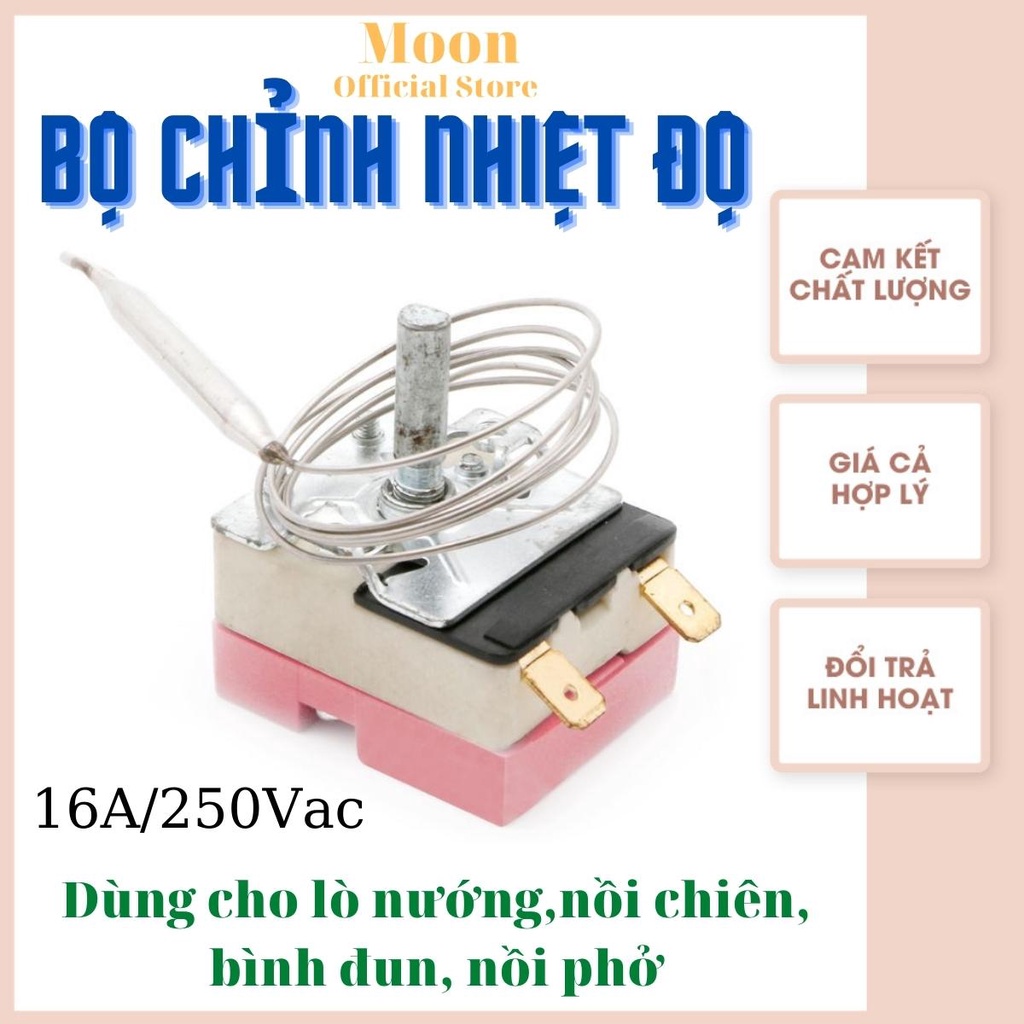 Rơ le nhiệt, bộ chỉnh nhiệt chất lượng tốt dùng cho nồi chiên, lò nướng, máy cán ốc, ly nhựa từ 30 đến 300 độ 16A 220v