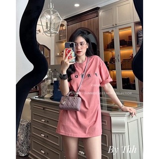 Áo phông hồng p.r.a.d.a tay lỡ mác 3158 kèm ảnh thật