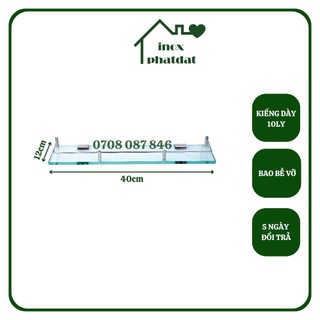 Kệ gắn dưới gương PHÁT ĐẠT để xà bông dài 40cm, kệ kiếng kính nhà tắm phòng tắm tặng kèm bộ pas ốc vít (SP042-40cm)