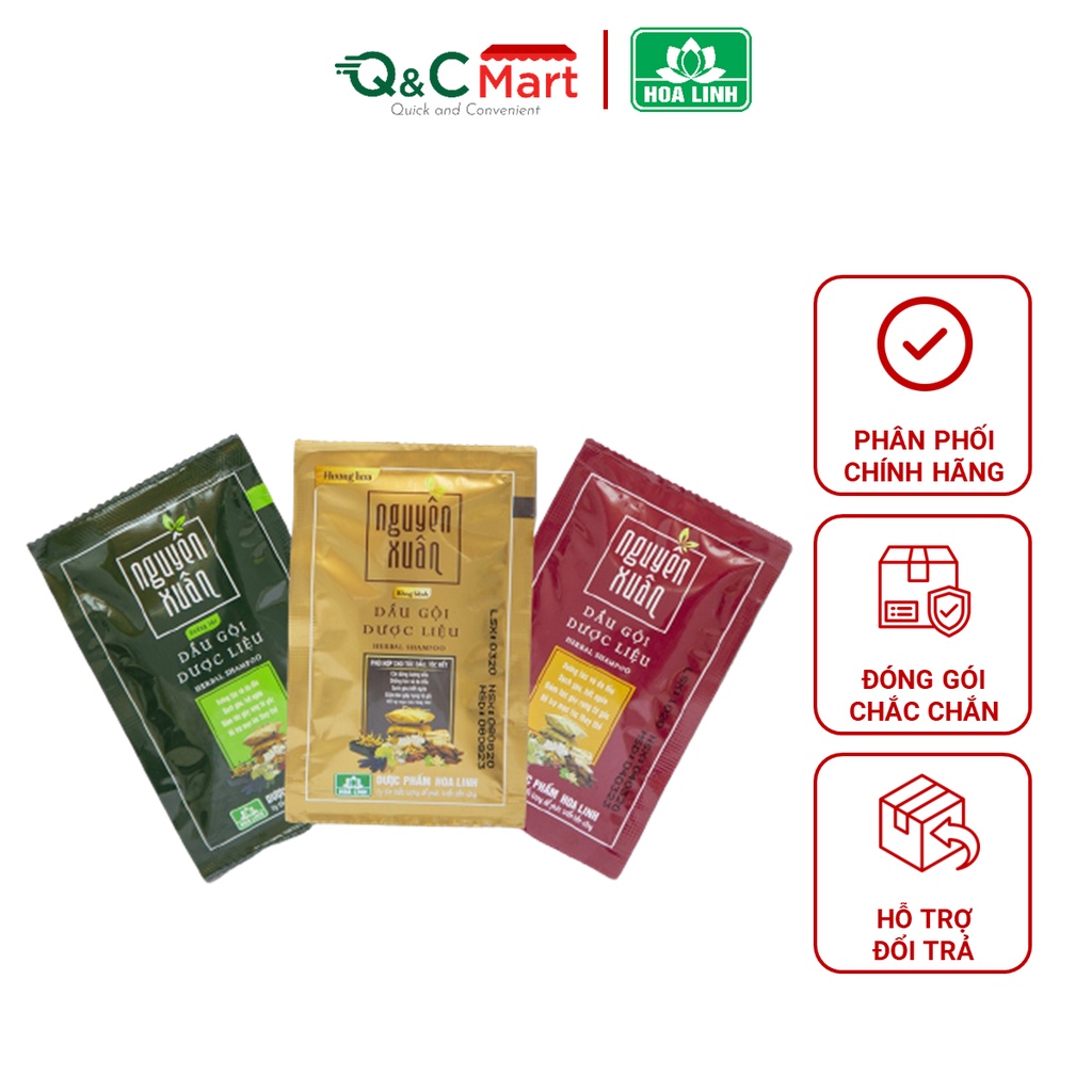 Set dùng thử dầu gội dược liệu dành cho da dầu (3 gói) - Nguyên Xuân Bồng bềnh hương hoa NX3-04 - Q&C Mart