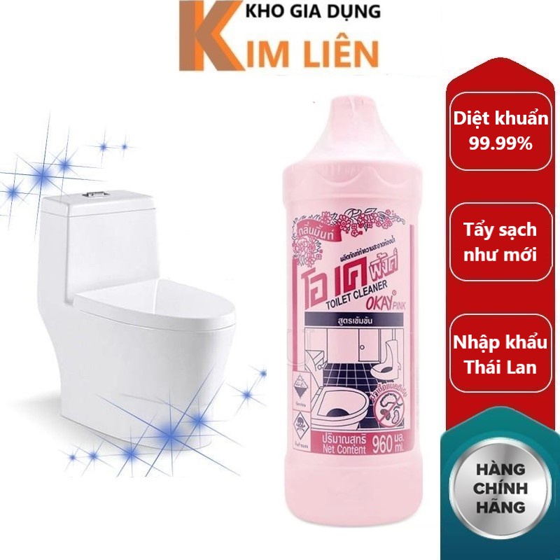 Nước tẩy rửa nhà vệ sinh, bồn cầu, nhà tắm OKAY Thái Lan 960ml - Chính hãng CT HÀ NAM SƠN