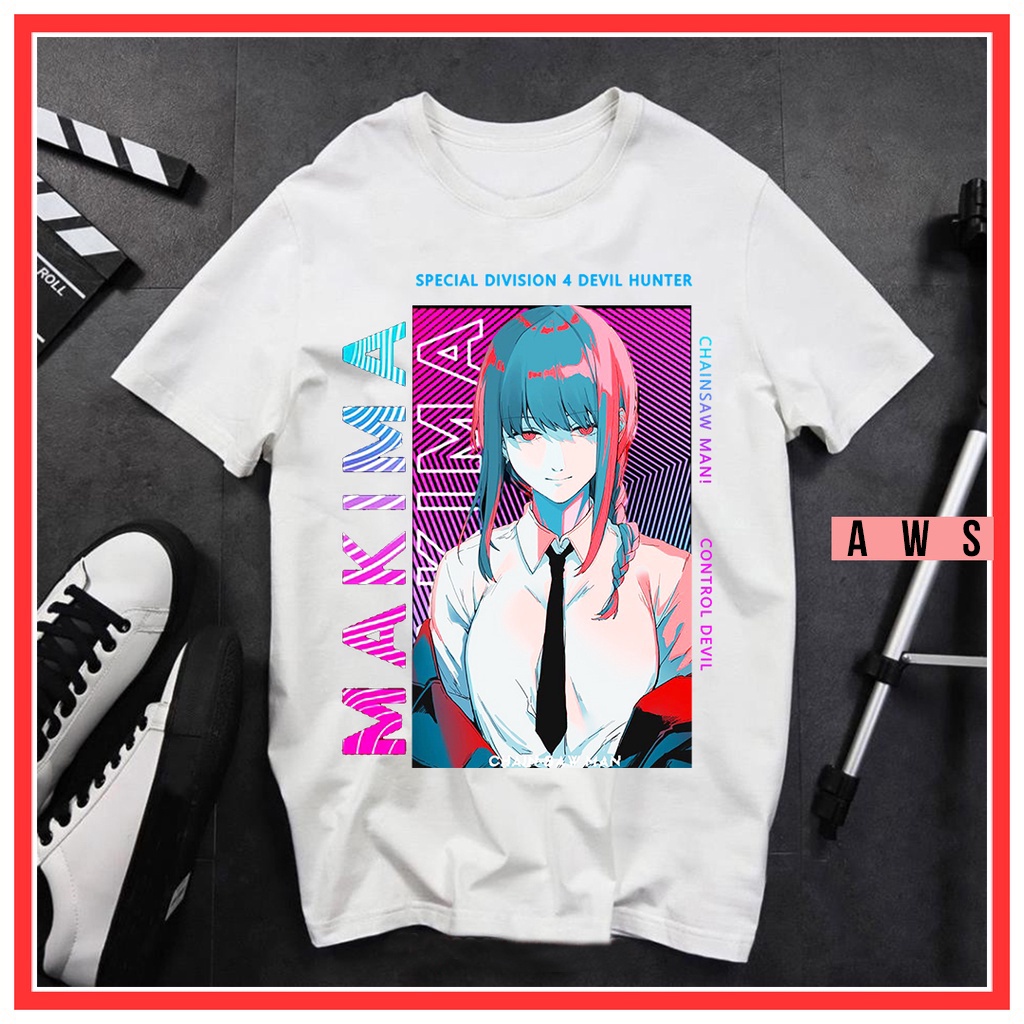 Áo Chainsaw man, áo thun chainsaw man in hình denji makima power aki pochita chất liệu thun cotton